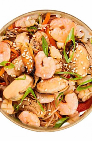 заказать вок, азиатская еда на дом с доставкой, острая лапша с морепродуктами по низкой цене днепр, самовывоз со скидкой